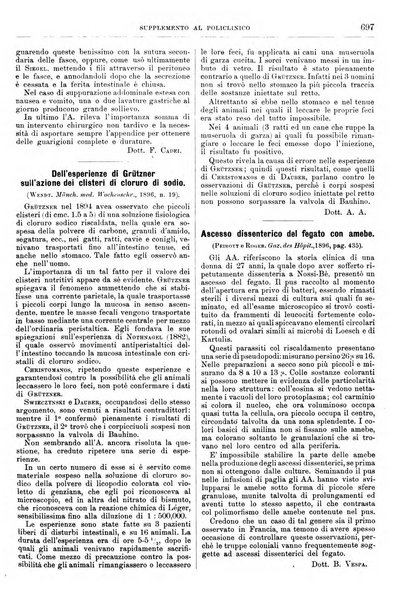 Supplemento al policlinico periodico di medicina, chirurgia ed igiene