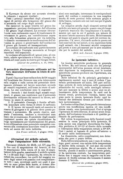 Supplemento al policlinico periodico di medicina, chirurgia ed igiene