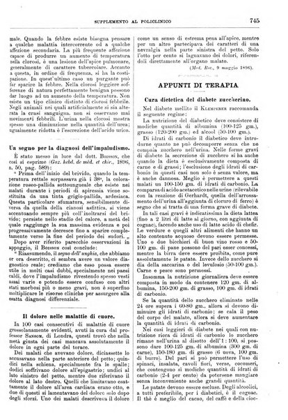 Supplemento al policlinico periodico di medicina, chirurgia ed igiene