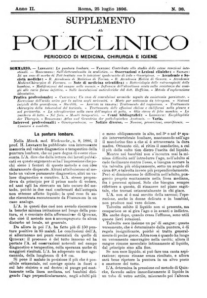 Supplemento al policlinico periodico di medicina, chirurgia ed igiene