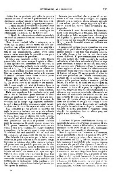 Supplemento al policlinico periodico di medicina, chirurgia ed igiene