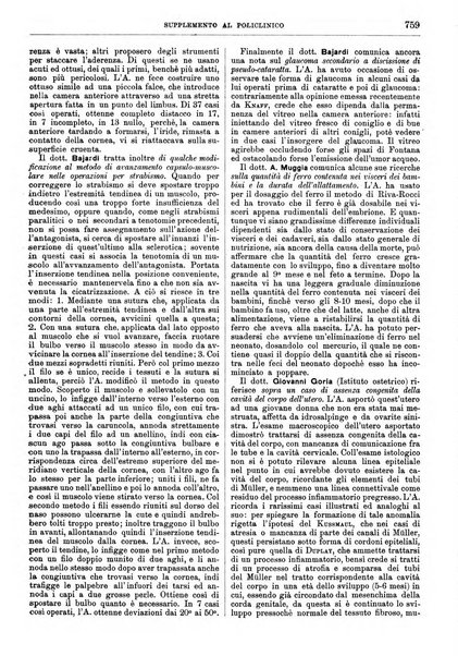 Supplemento al policlinico periodico di medicina, chirurgia ed igiene