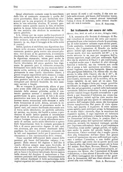 Supplemento al policlinico periodico di medicina, chirurgia ed igiene