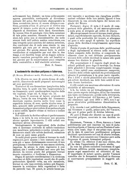 Supplemento al policlinico periodico di medicina, chirurgia ed igiene