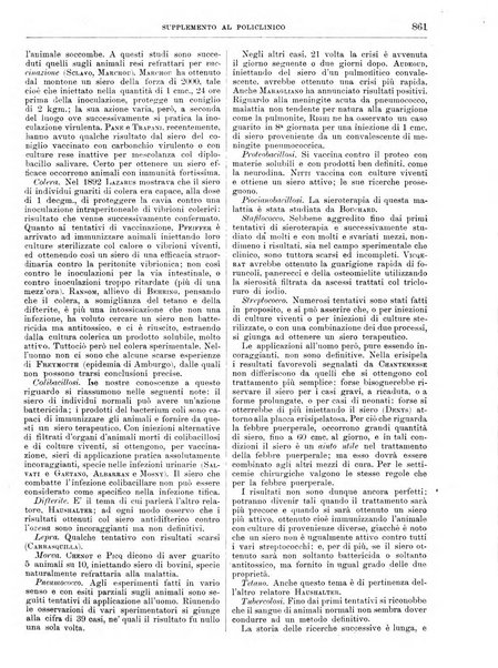 Supplemento al policlinico periodico di medicina, chirurgia ed igiene