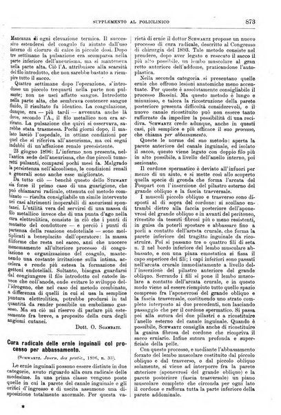 Supplemento al policlinico periodico di medicina, chirurgia ed igiene