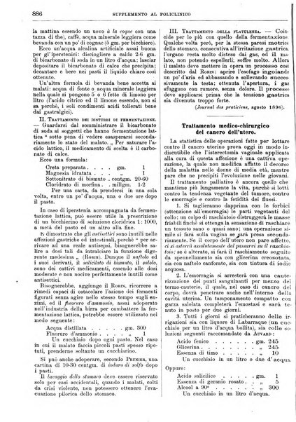 Supplemento al policlinico periodico di medicina, chirurgia ed igiene