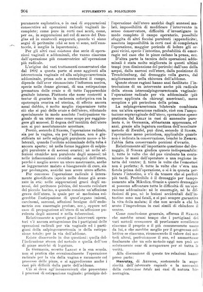 Supplemento al policlinico periodico di medicina, chirurgia ed igiene