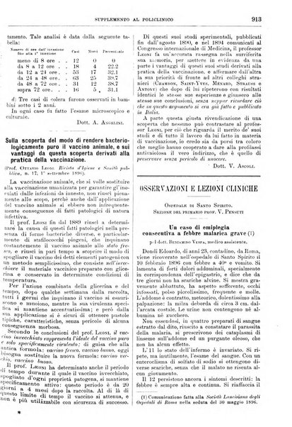 Supplemento al policlinico periodico di medicina, chirurgia ed igiene