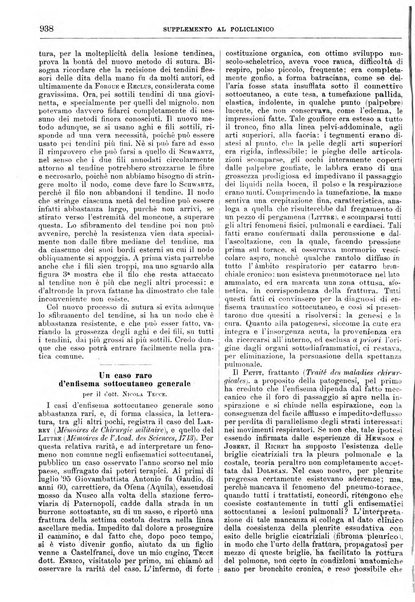 Supplemento al policlinico periodico di medicina, chirurgia ed igiene