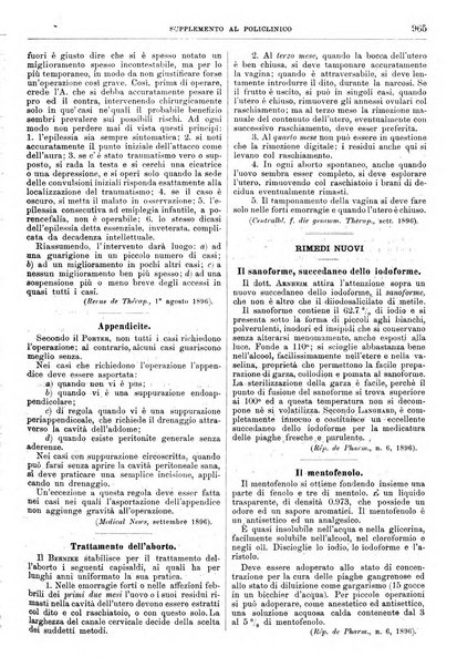 Supplemento al policlinico periodico di medicina, chirurgia ed igiene