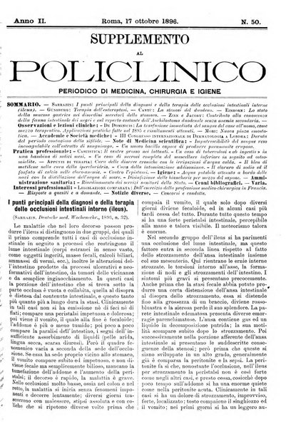 Supplemento al policlinico periodico di medicina, chirurgia ed igiene