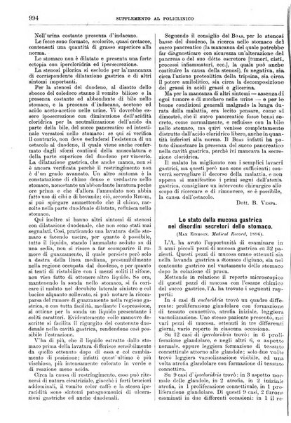 Supplemento al policlinico periodico di medicina, chirurgia ed igiene