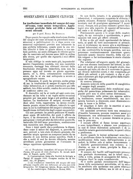 Supplemento al policlinico periodico di medicina, chirurgia ed igiene