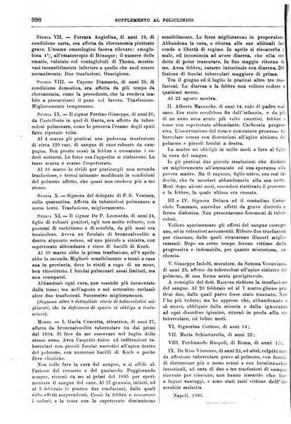 Supplemento al policlinico periodico di medicina, chirurgia ed igiene