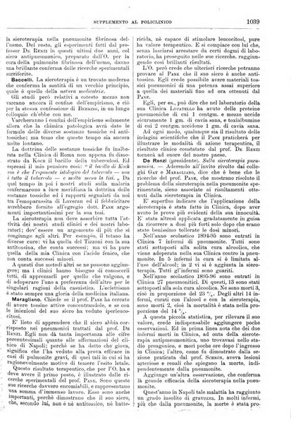 Supplemento al policlinico periodico di medicina, chirurgia ed igiene