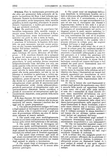 Supplemento al policlinico periodico di medicina, chirurgia ed igiene