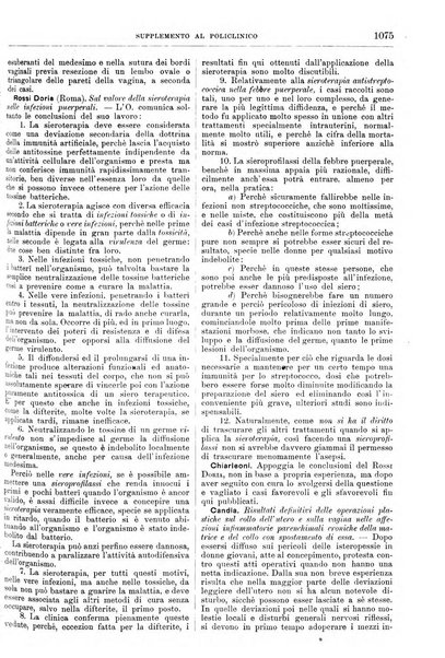 Supplemento al policlinico periodico di medicina, chirurgia ed igiene