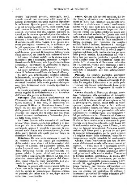 Supplemento al policlinico periodico di medicina, chirurgia ed igiene