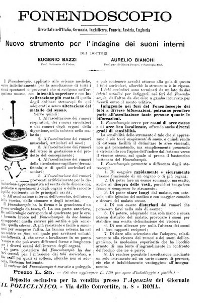 Supplemento al policlinico periodico di medicina, chirurgia ed igiene