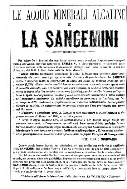 Supplemento al policlinico periodico di medicina, chirurgia ed igiene