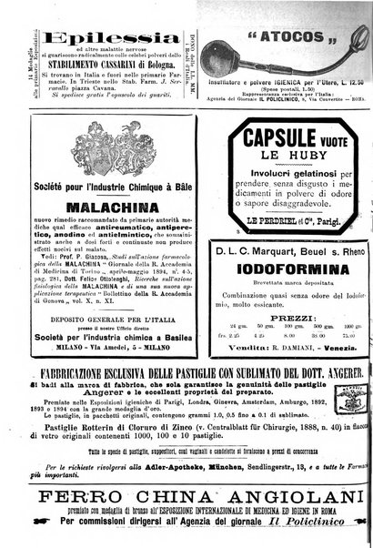 Supplemento al policlinico periodico di medicina, chirurgia ed igiene