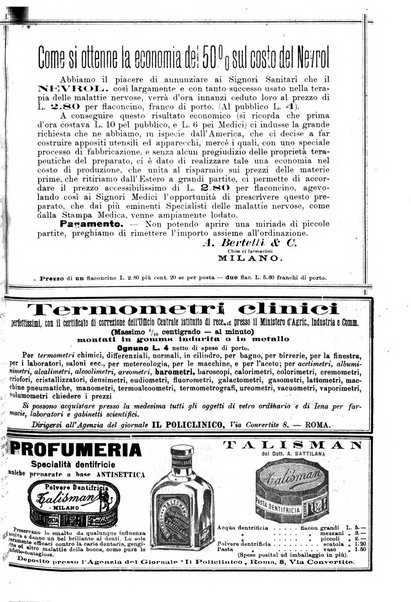 Supplemento al policlinico periodico di medicina, chirurgia ed igiene