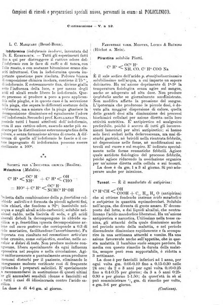 Supplemento al policlinico periodico di medicina, chirurgia ed igiene