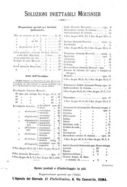 Supplemento al policlinico periodico di medicina, chirurgia ed igiene