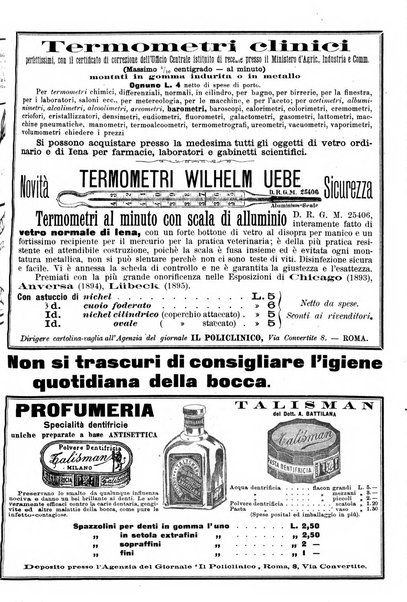 Supplemento al policlinico periodico di medicina, chirurgia ed igiene