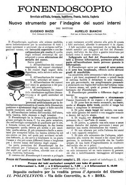 Supplemento al policlinico periodico di medicina, chirurgia ed igiene