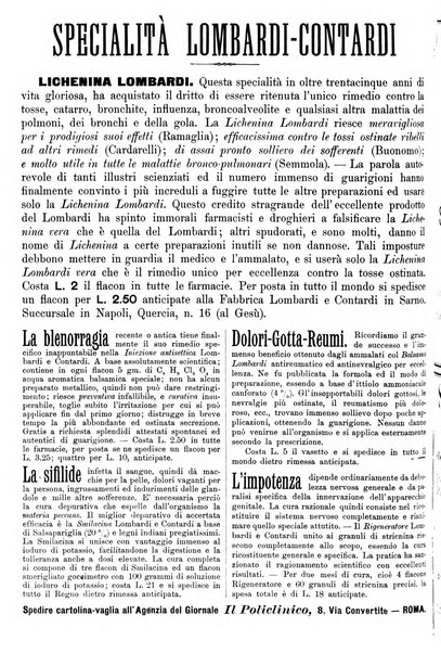 Supplemento al policlinico periodico di medicina, chirurgia ed igiene