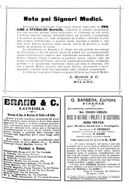 Supplemento al policlinico periodico di medicina, chirurgia ed igiene