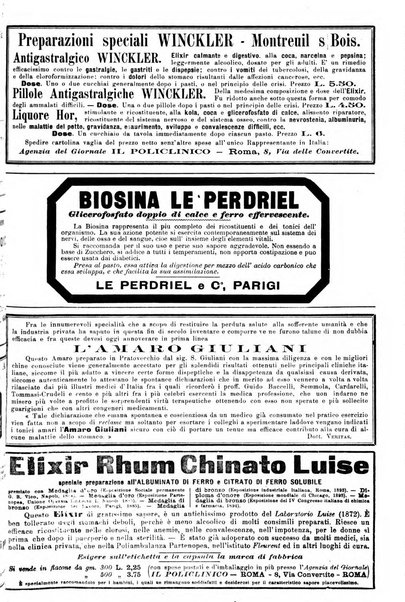 Supplemento al policlinico periodico di medicina, chirurgia ed igiene