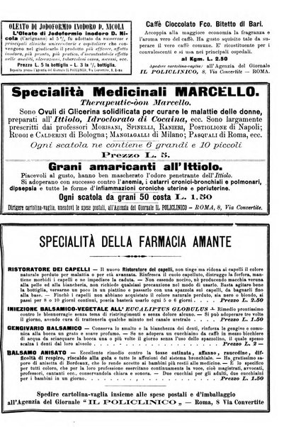 Supplemento al policlinico periodico di medicina, chirurgia ed igiene