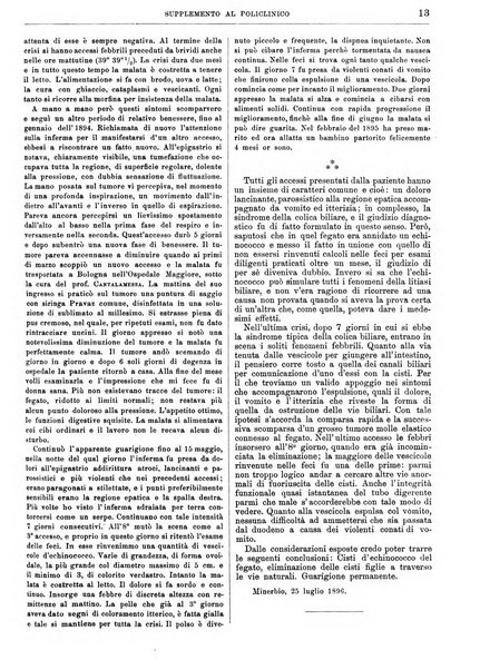 Supplemento al policlinico periodico di medicina, chirurgia ed igiene