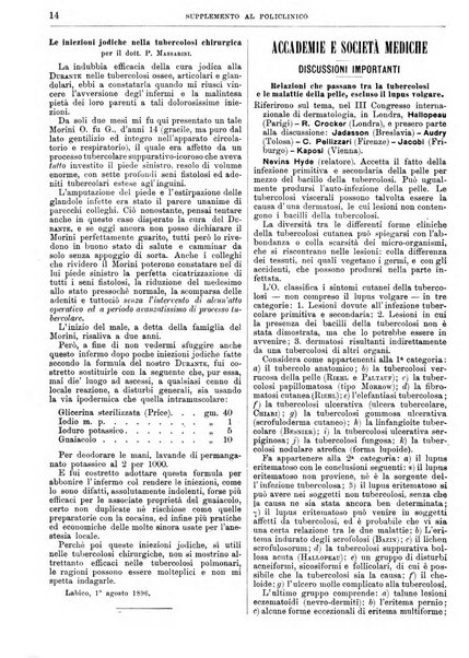 Supplemento al policlinico periodico di medicina, chirurgia ed igiene