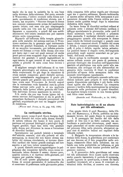 Supplemento al policlinico periodico di medicina, chirurgia ed igiene