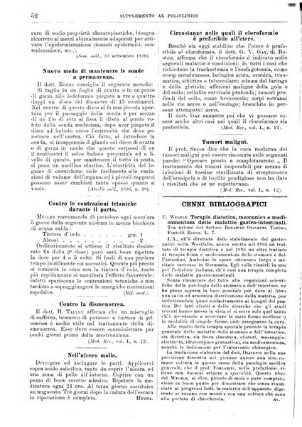 Supplemento al policlinico periodico di medicina, chirurgia ed igiene