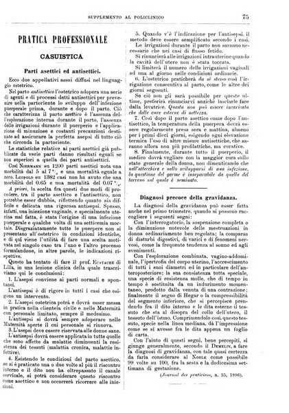 Supplemento al policlinico periodico di medicina, chirurgia ed igiene