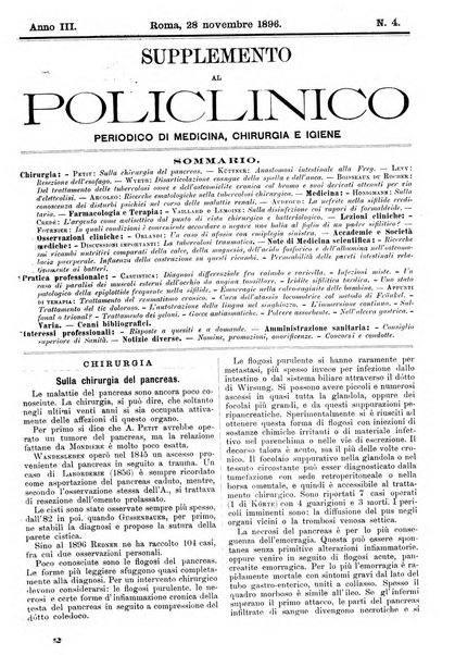 Supplemento al policlinico periodico di medicina, chirurgia ed igiene