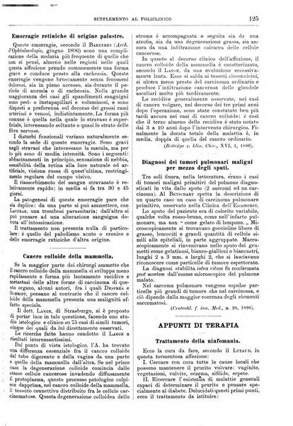 Supplemento al policlinico periodico di medicina, chirurgia ed igiene