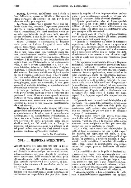 Supplemento al policlinico periodico di medicina, chirurgia ed igiene