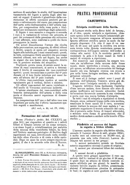 Supplemento al policlinico periodico di medicina, chirurgia ed igiene