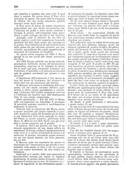 Supplemento al policlinico periodico di medicina, chirurgia ed igiene