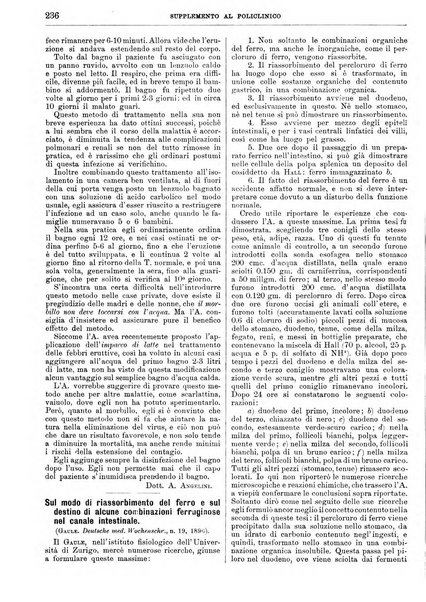 Supplemento al policlinico periodico di medicina, chirurgia ed igiene