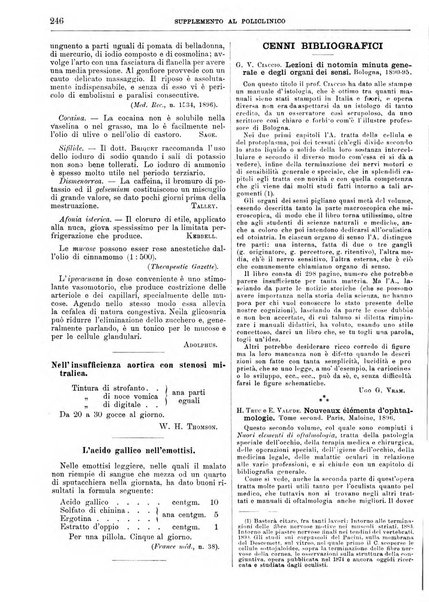 Supplemento al policlinico periodico di medicina, chirurgia ed igiene