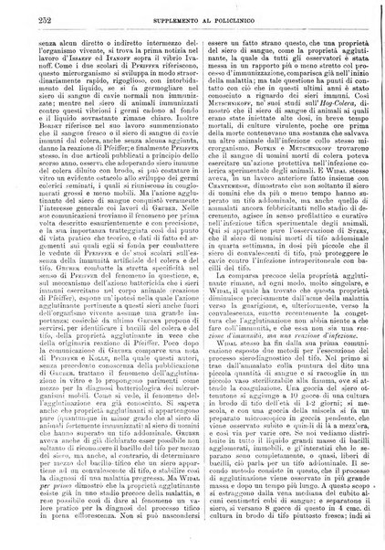 Supplemento al policlinico periodico di medicina, chirurgia ed igiene