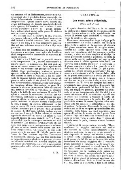 Supplemento al policlinico periodico di medicina, chirurgia ed igiene