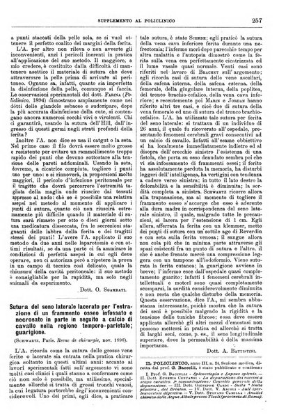 Supplemento al policlinico periodico di medicina, chirurgia ed igiene